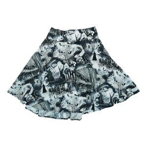 FOLTER Ghouls Skater Skirt Women's Size Small ~ Swirling clouds, spirits, ravens